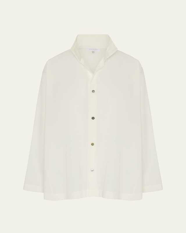 Side Paneled Two Collar Shirt (Mid Plus Length)